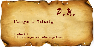 Pangert Mihály névjegykártya