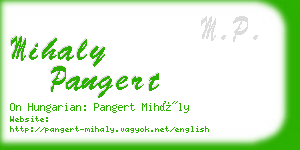 mihaly pangert business card